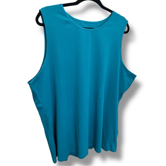 CJ Banks Blue Muscle Tee Sleeveless Relaxed - Picture 1 of 4